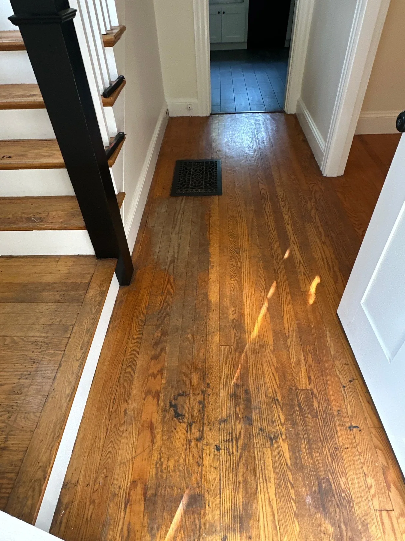 Merrimack Valley: Stairwell – before refinishing