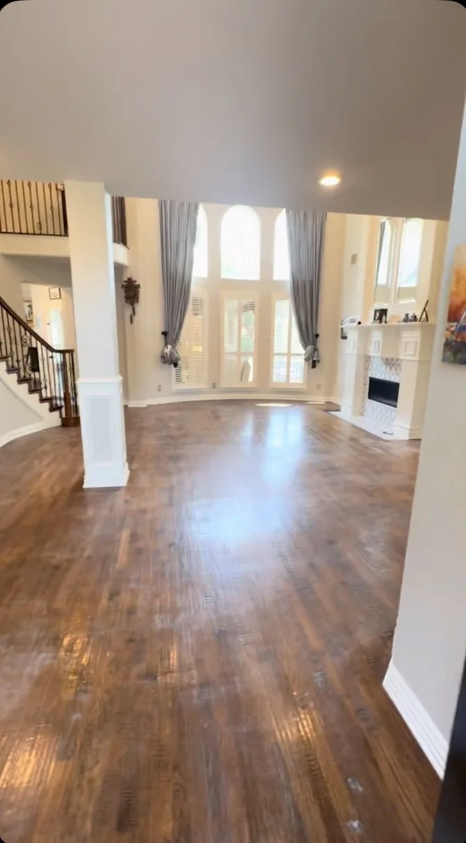 North DFW: Southlake Handscraped Hardwood – before refinishing