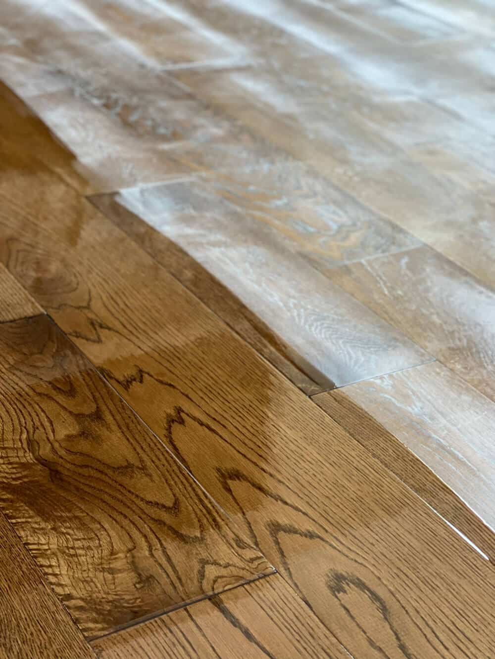 Hardwood floor restored by ReCoat Revolution